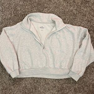 Hollister Heather Gray Fleece Quarter-Zip